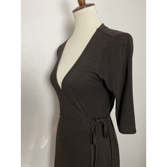 Eileen Fisher Wrap Dress Stretch Knit Knee Length - Picture 4 of 10